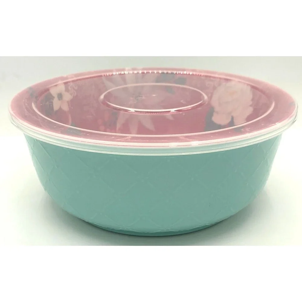 Pioneer Woman 100% Melamine Textured Holiday Bowl Textured Christmas Tree Flower